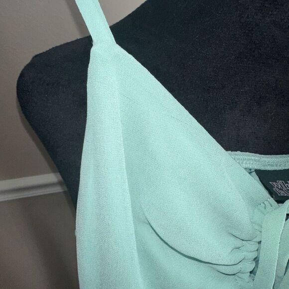 Women's WILD FABLE High Low Hem Cottagecore lined Dress XS mint green Fairy - Picture 4 of 5